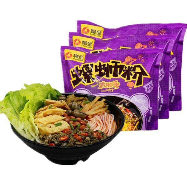 Instant Food | 【Three packs】LIUQUAN River Snails Rice Noodles – Spicy Pickled Veg 335g *3 Food Instant Food