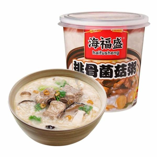 Instant Food | HAIFUSHENG Mushroom&Pork Flavour Congee 38g Food Instant Food