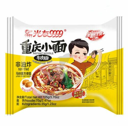 Instant Noodles | GUANGYOU Chongqing Instant Noodle (non-fried)- Beef Flavour 105G Food Instant Noodles