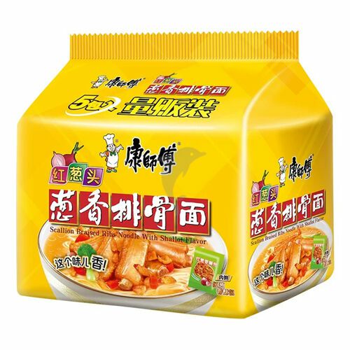 Instant Noodles | MASTER KONG Instant Noodles – Scallions Braised Pork Flavour 5 in 1  520g Food Instant Noodles