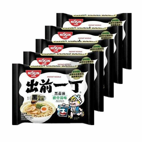 Instant Noodles | NISSIN BLACK GARLIC TONKOTSU NOODLES 100g*5 Food Instant Noodles