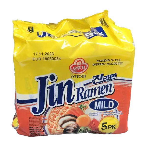 Instant Noodles | OTTOGI Jin Ramen Multipack Mild 120g*5 Food Instant Noodles