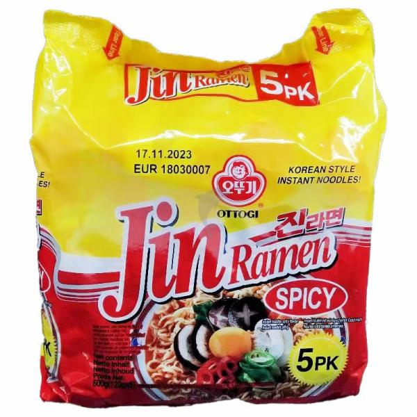 Instant Noodles | OTTOGI Jin Ramen Multipack Spicy 120g*5 Food Instant Noodles